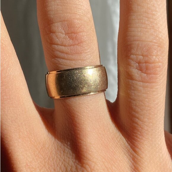 Vintage 14K Solid Yellow Gold Cigar Band Wedding Ring, 8.2 grams, size 5.5 - Picture 3 of 7